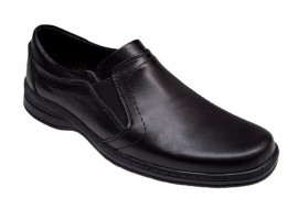 Pantofi barbati casual din piele naturala, cu elastic, marimi 39 la 48, pe calapod lat GKR08N